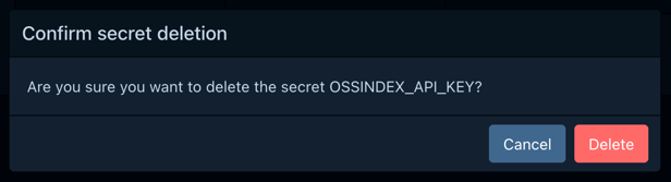 Delete secret dialogue